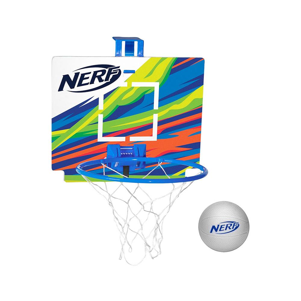 Nerf Nerfoop Mini Over The Door Basketball Hoop Mini NERF Foam Basketball Game Set - Blue