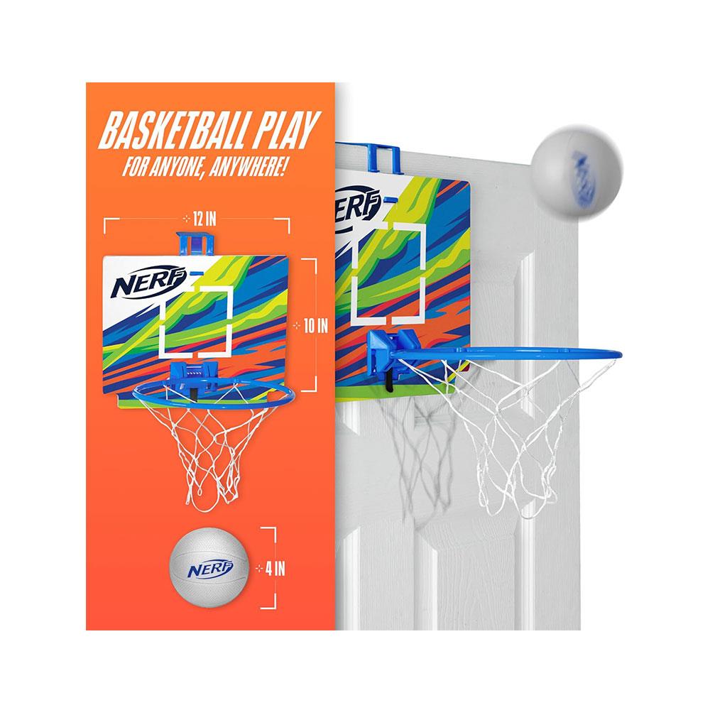 Nerf Nerfoop Mini Over The Door Basketball Hoop Mini NERF Foam Basketball Game Set - Blue