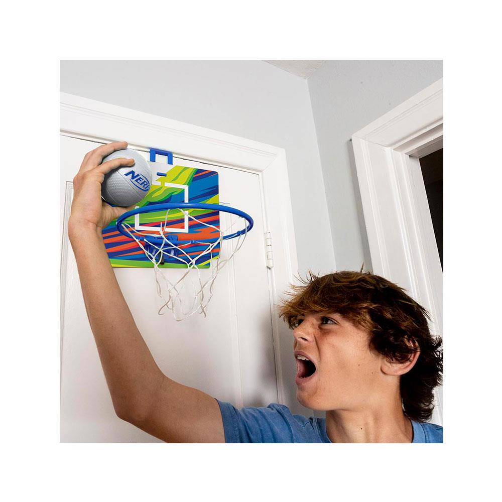Nerf Nerfoop Mini Over The Door Basketball Hoop Mini NERF Foam Basketball Game Set - Blue