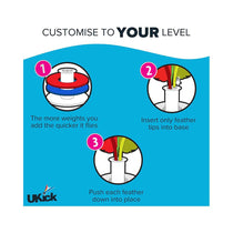 Wicked UKick Football Skills Freestyle Trainer Feather Shuttlecock Kick It Hack It Whack It - Assorted Colour