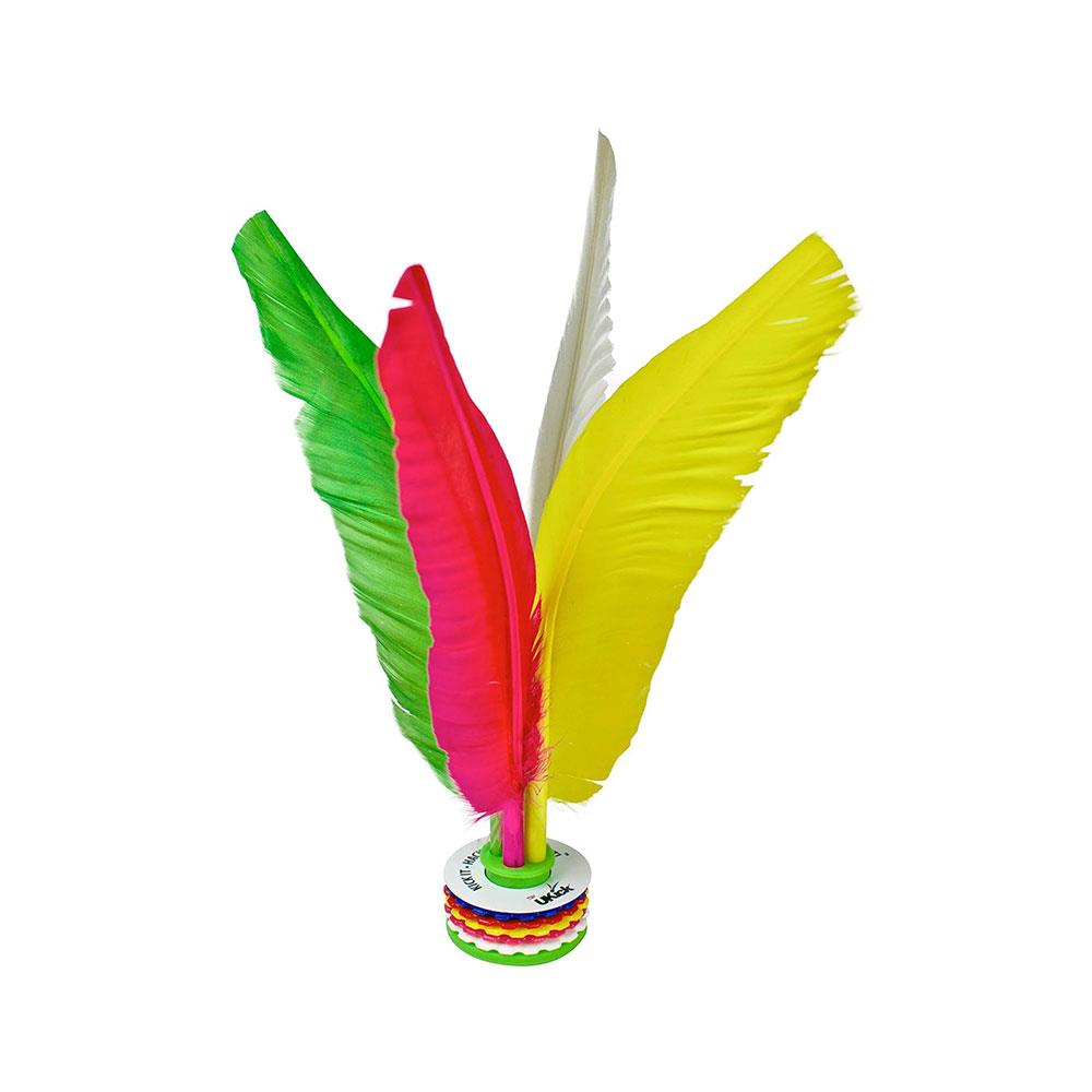 Wicked UKick Football Skills Freestyle Trainer Feather Shuttlecock Kick It Hack It Whack It - Assorted Colour
