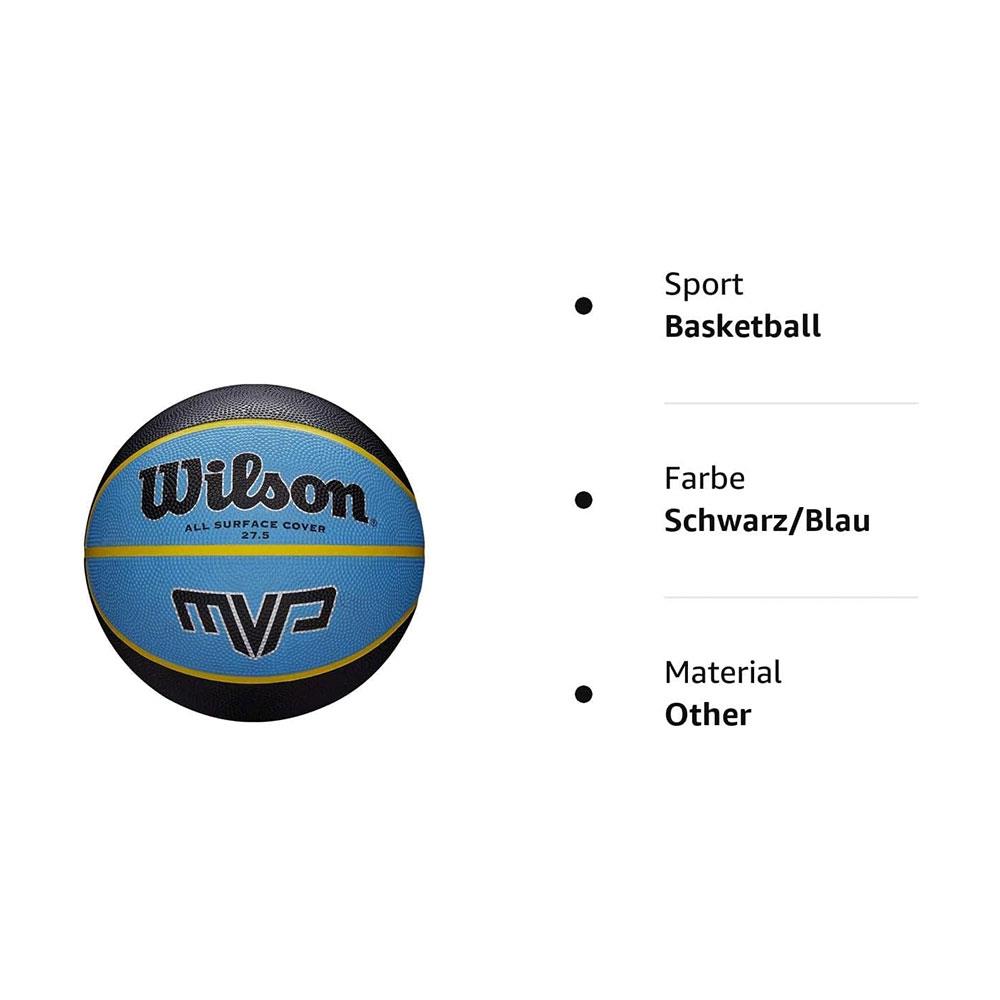 Wilson MVP Basketball Ball Size 5 - Black/Blue