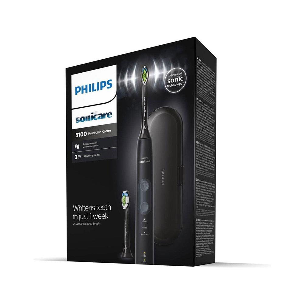 Philips Sonicare 5100 Protective Clean Sonic Electric Toothbrush With Travel Case 3 Cleaning Modes - Black