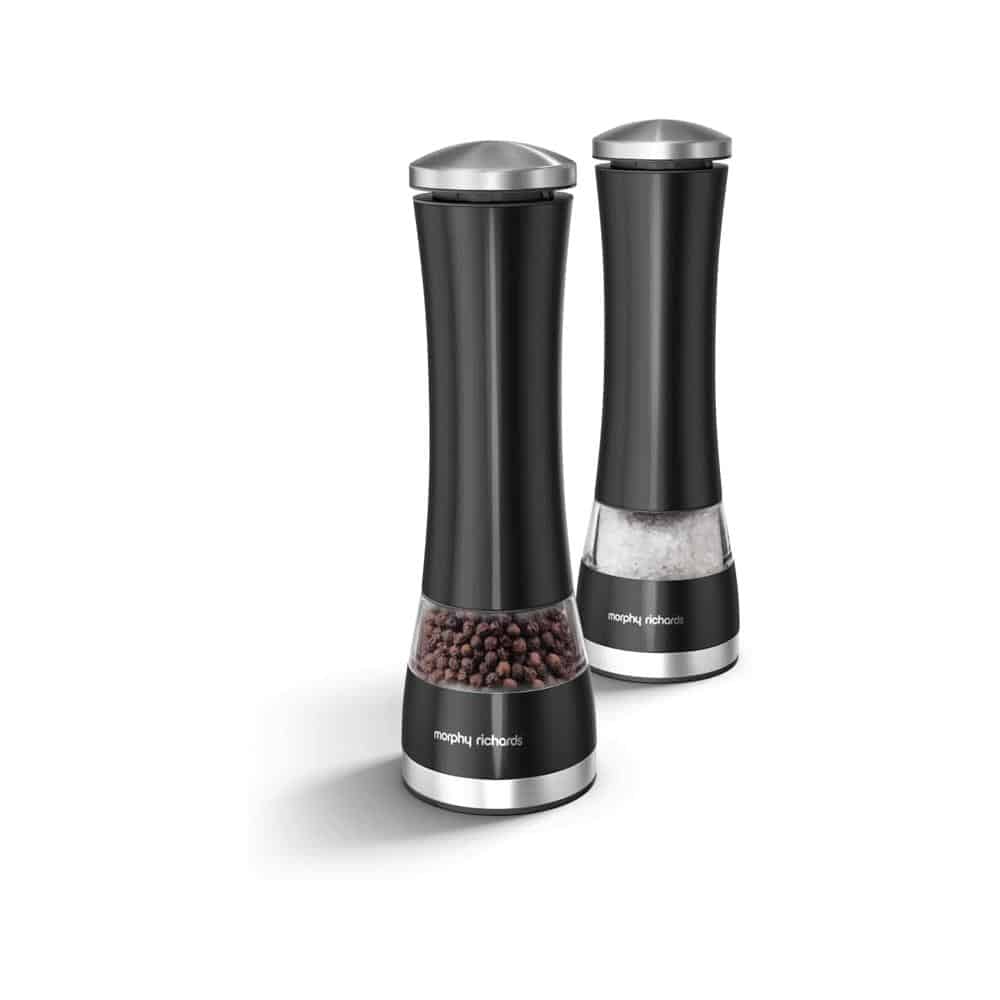 Morphy Richards Accents Electronic Salt And Pepper Mill Stainless Steel - Black