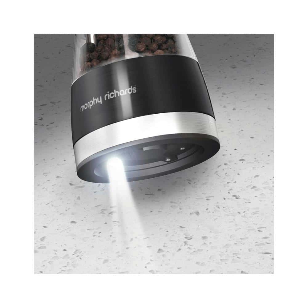 Morphy Richards Accents Electronic Salt And Pepper Mill Stainless Steel - Black