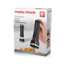 Morphy Richards Accents Electronic Salt And Pepper Mill Stainless Steel - Black