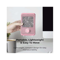 Tower 600W Colour Fan Heater With 3 Second Heating Technology Adjustable Thermostat Overheat Protection - Pink