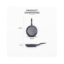 Tower Diamo Frying Pan 28cm With Black Diamond Ceramic Non-Stick Coating And Softtex Handle - Black