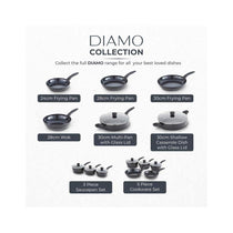 Tower Diamo Frying Pan 28cm With Black Diamond Ceramic Non-Stick Coating And Softtex Handle - Black