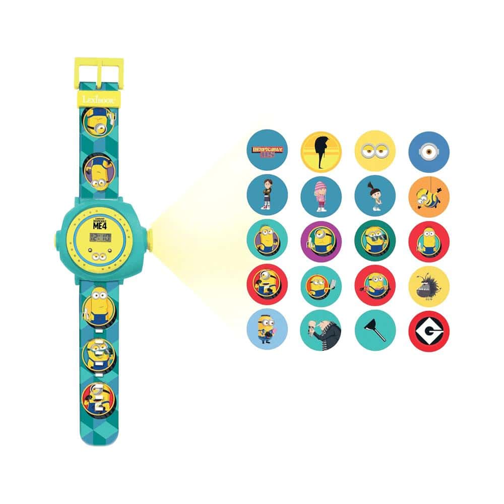 Lexibook Despicable Me Minions Children's Projection Watch With 20 Images - Yellow/Blue Main image