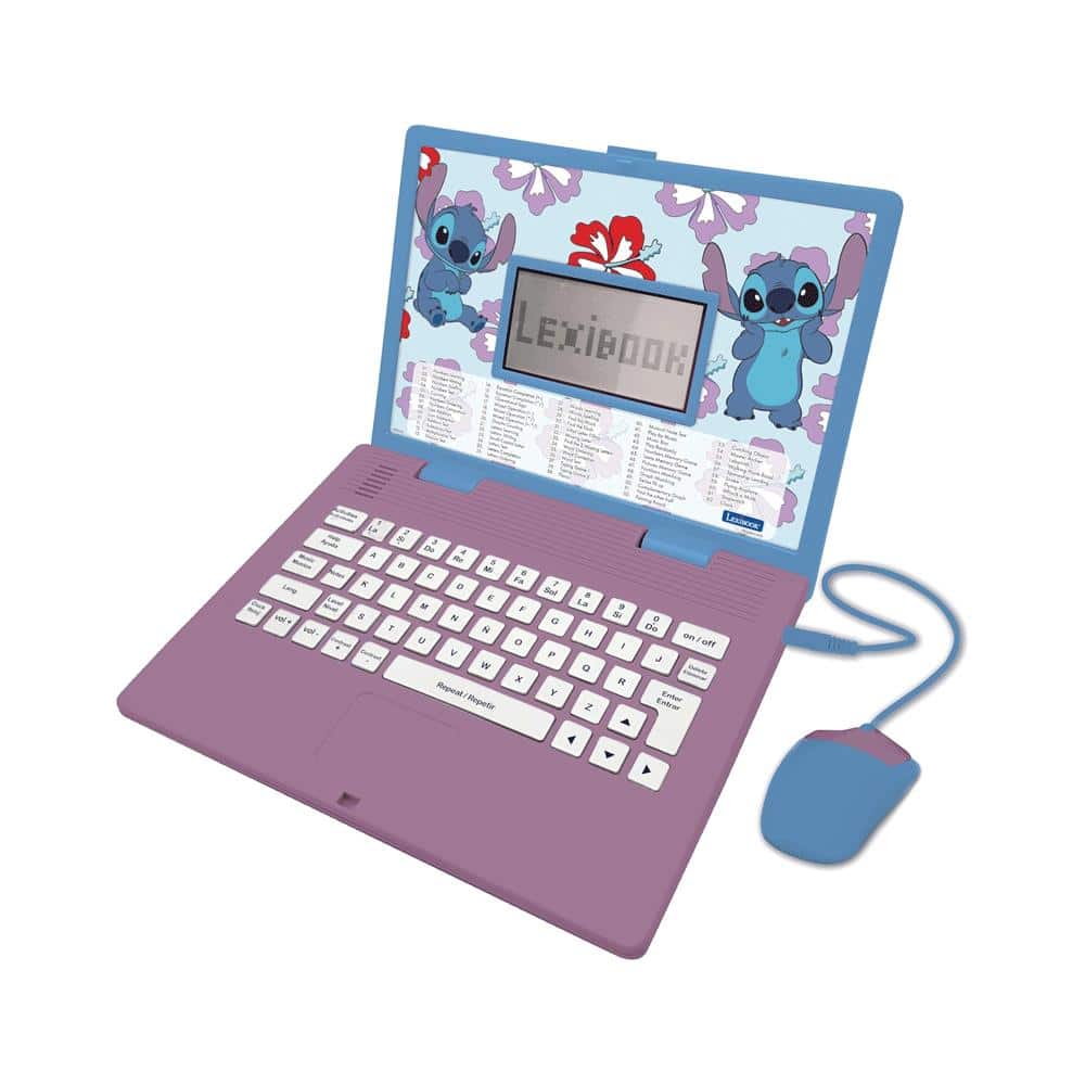 Lexibook Disney Stitch Bilingual Educational Laptop With 124 Activites - Purple/Blue