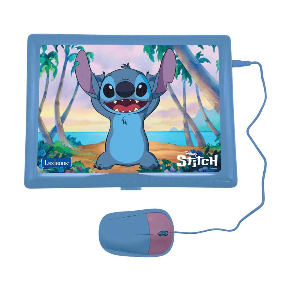 Lexibook Disney Stitch Bilingual Educational Laptop With 124 Activites - Purple/Blue