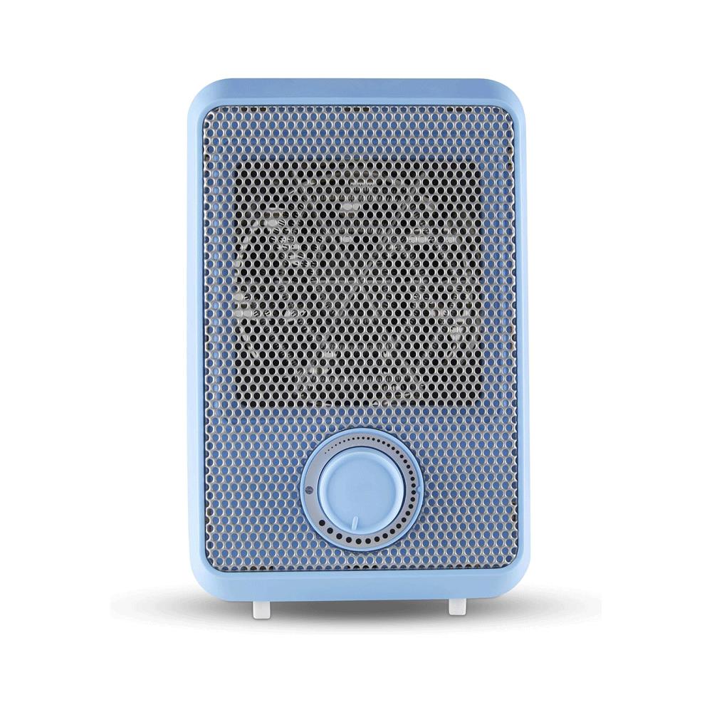 Tower 600W Colour Fan Heater With 3 Second Heating Technology Adjustable Thermostat Overheat Protection - Blue Main image