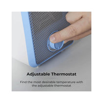 Tower 600W Colour Fan Heater With 3 Second Heating Technology Adjustable Thermostat Overheat Protection - Blue