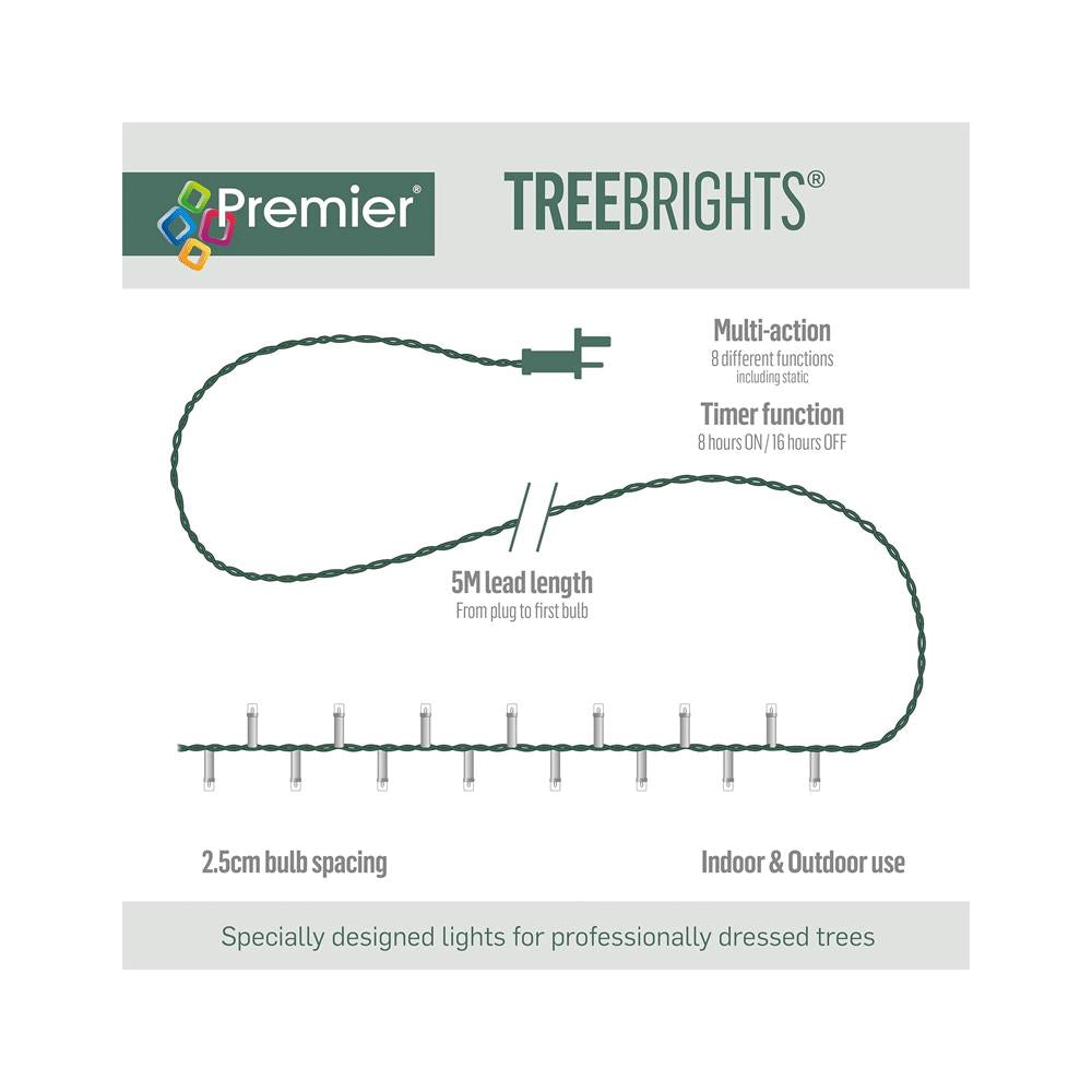 Premier Decoration Multi Action TreeBrights 750 LED Lights With Timer - Multicolour