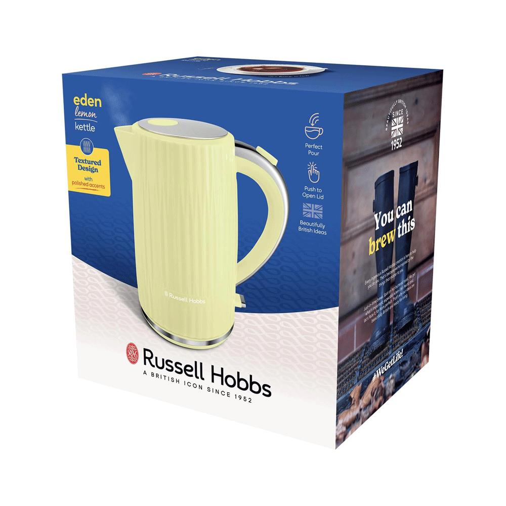 Russell Hobbs Eden Electric Jug Kettle 3000W 1.7 Litres - Lemon