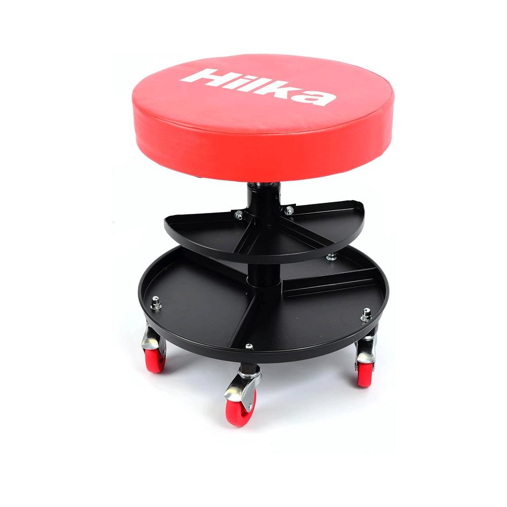 Hilka Mechanics Seat With Storage - Red/Black