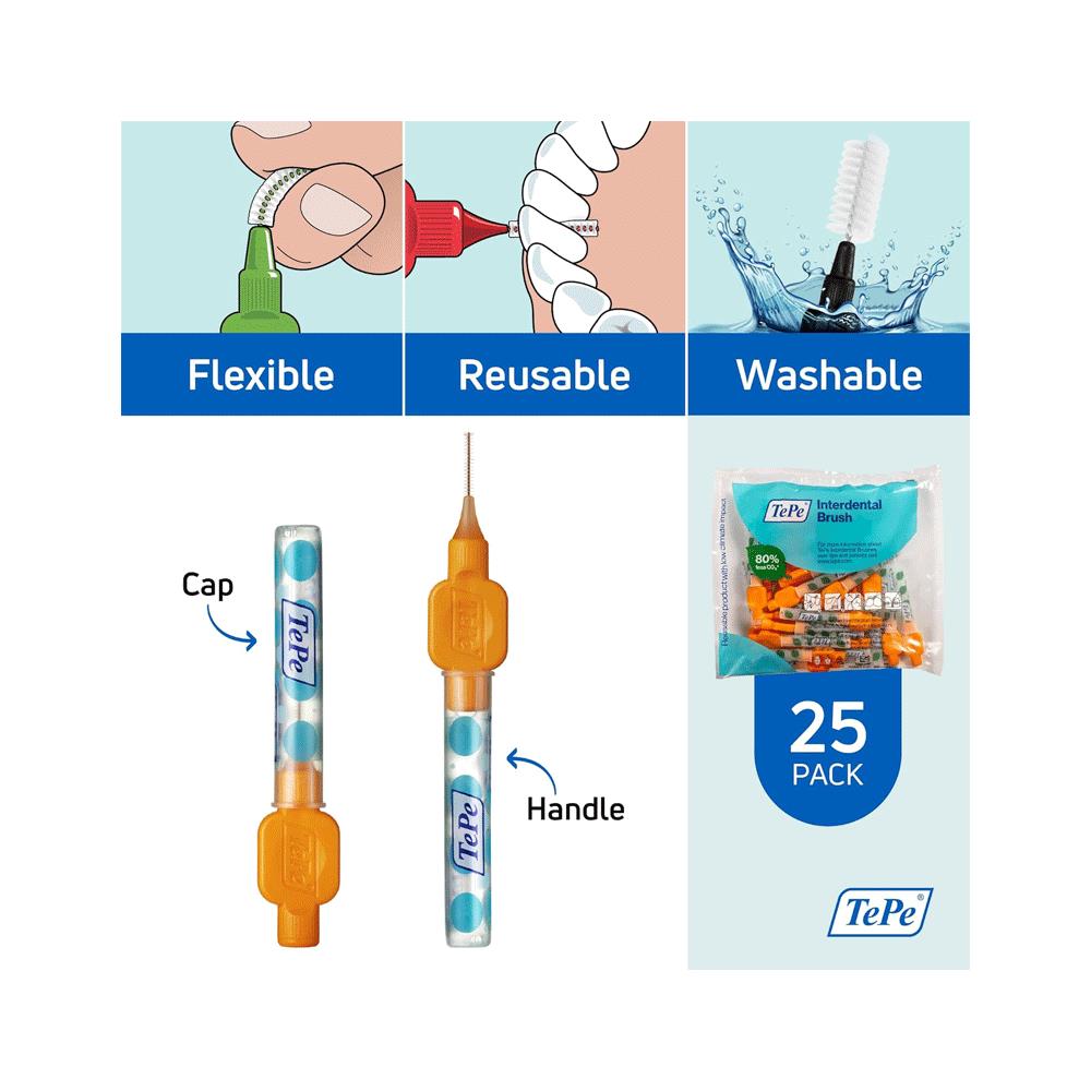 TePe Interdental Brush Original 0.45mm 25 Piece - Orange
