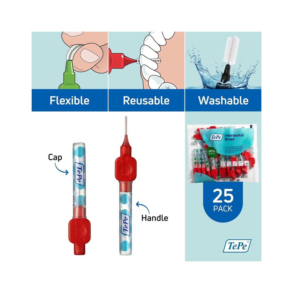 TePe Interdental Brush Original 0.5mm 25 Piece - Red