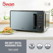 Swan Digital Microwave With 5 Power Levels 800W 20 Litre - Black