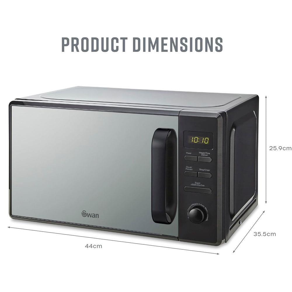 Swan Digital Microwave With 5 Power Levels 800W 20 Litre - Black