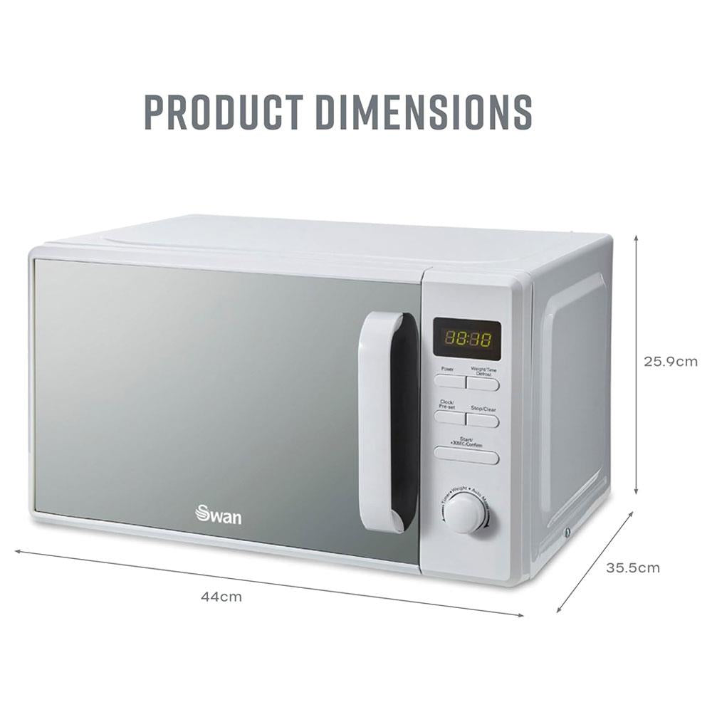 Swan Digital Microwave With 5 Power Levels 800W 20 Litres - White