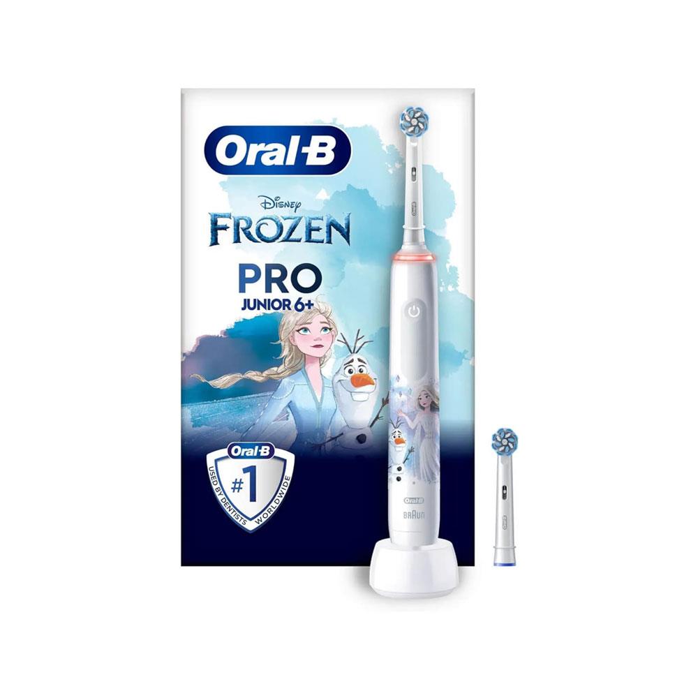 Oral-B Disney Frozen Pro Junior 6+ Kids Electric Toothbrush 1 Toothbrush Head 3 Modes - White