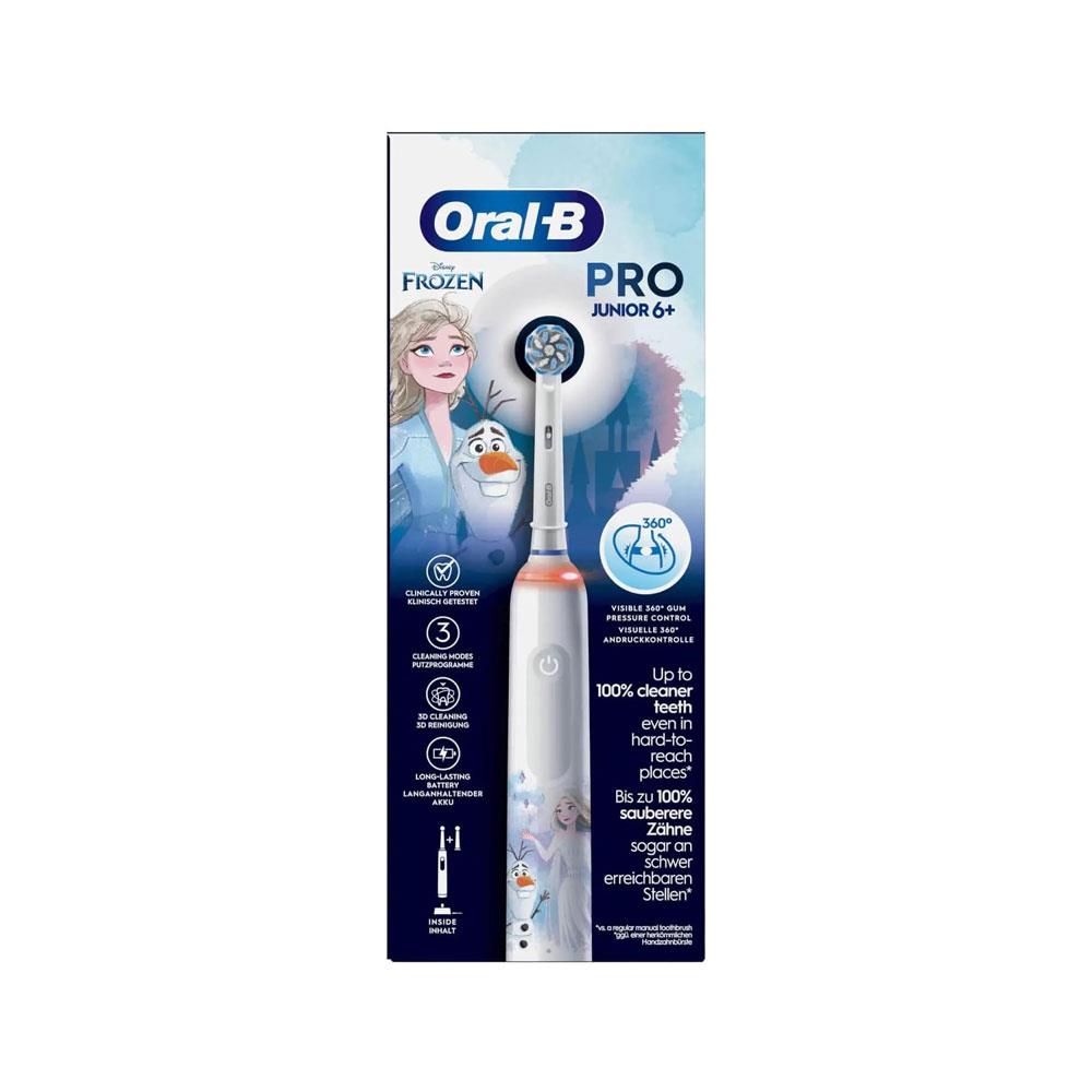 Oral-B Disney Frozen Pro Junior 6+ Kids Electric Toothbrush 1 Toothbrush Head 3 Modes - White Secondary image