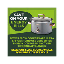 Tower Cavaletto 3.5 Litre Slow Cooker With 3 Heat Settings Removable Pot & Cool Touch Handles - Grey & Rose Gold