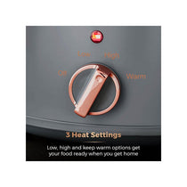 Tower Cavaletto 3.5 Litre Slow Cooker With 3 Heat Settings Removable Pot & Cool Touch Handles - Grey & Rose Gold
