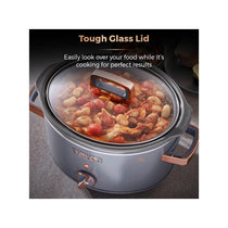 Tower Cavaletto 3.5 Litre Slow Cooker With 3 Heat Settings Removable Pot & Cool Touch Handles - Grey & Rose Gold