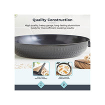Tower Diamo Frying Pan 30cm With Black Diamond Ceramic Non-Stick Coating & Softtex Handle Aluminium - Black