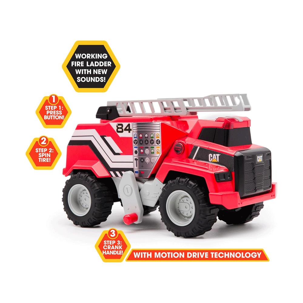 CAT Construction Power Haulers Fire Truck Vehicle Toys With Lights And Sounds - Red Secondary image