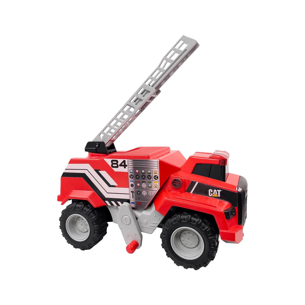 CAT Construction Power Haulers Fire Truck Vehicle Toys With Lights And Sounds - Red