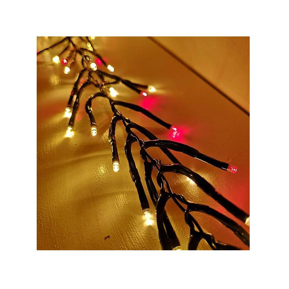 Premier Christmas 960 Multi Action LED Clusters Lights With Timer - Red & Vintage Gold