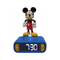Lexibook 3D Mickey Mouse Childrens Clock With Night Light Alarm Snooze - Blue