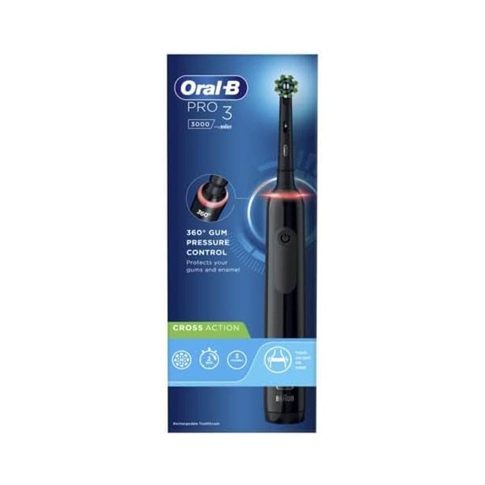 Oral-B Pro 3 3000 Electric Toothbrush With 1 Cross Action Tooth Brush Head - Black