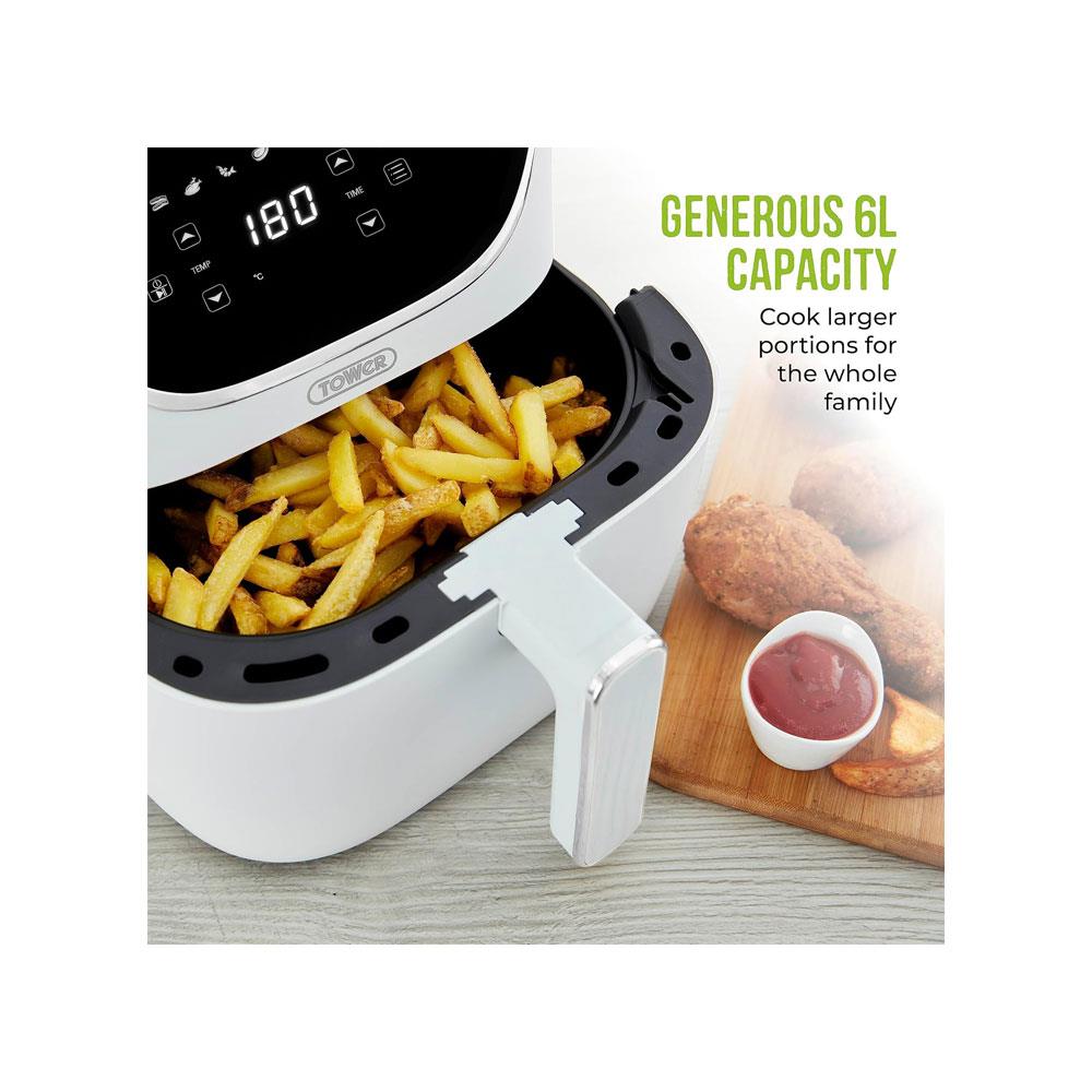 Tower Vortx Air Fryer With Digital Control Panel 1700W 6 Litre - White