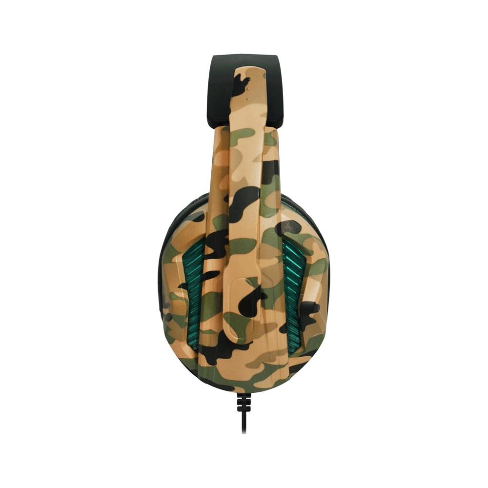 Vybe Camo Wired Gaming Headset For Play Station Xbox PC Gaming With LED Lights - Desert Brown