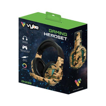 Vybe Camo Wired Gaming Headset For Play Station Xbox PC Gaming With LED Lights - Desert Brown