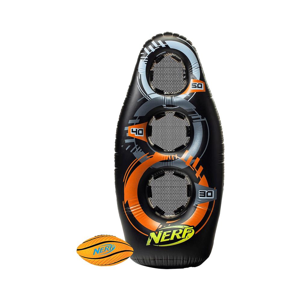 Nerf Proshot Inflatable Football Target With Mini Foam Nerf Football - Multicolour