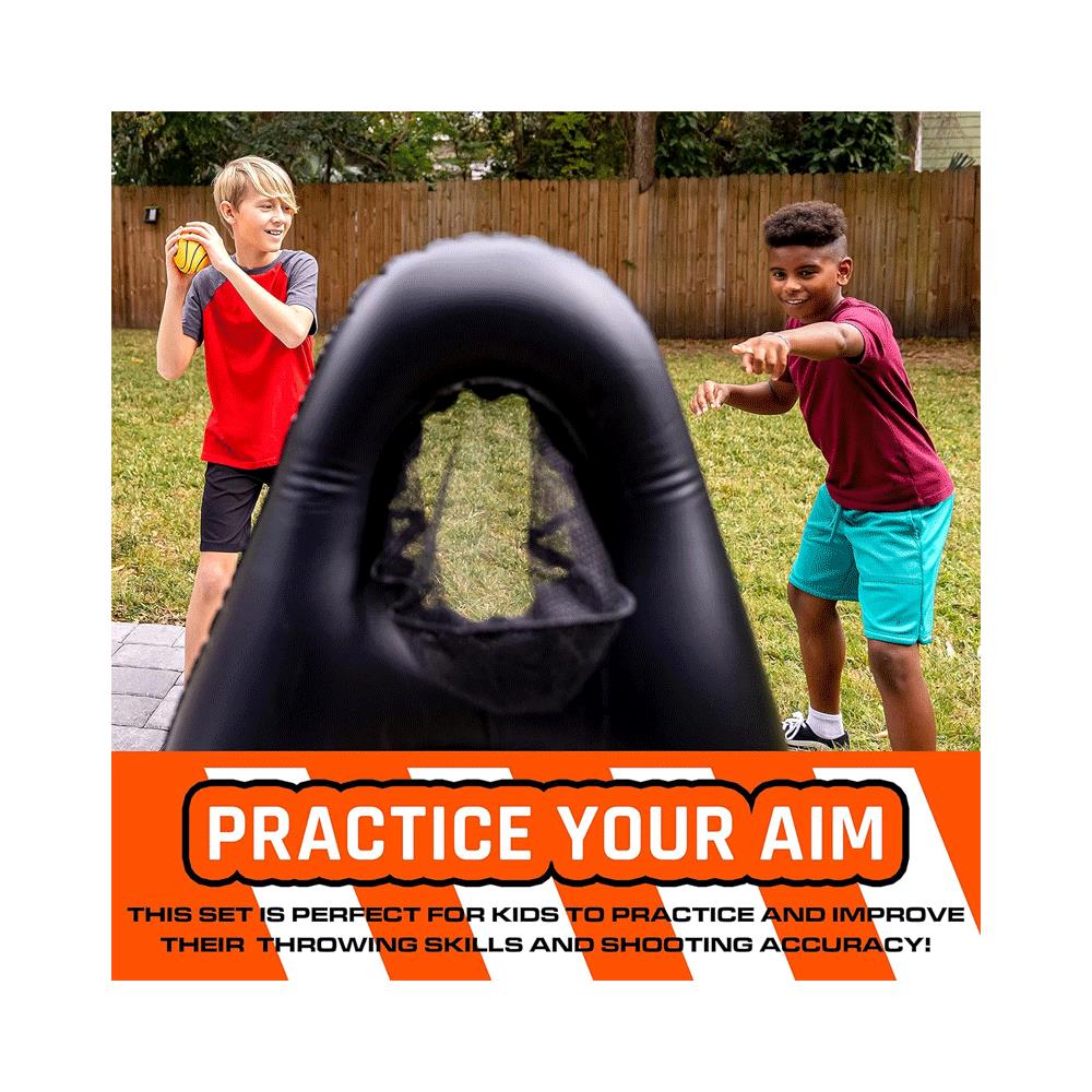 Nerf Proshot Inflatable Football Target With Mini Foam Nerf Football - Multicolour