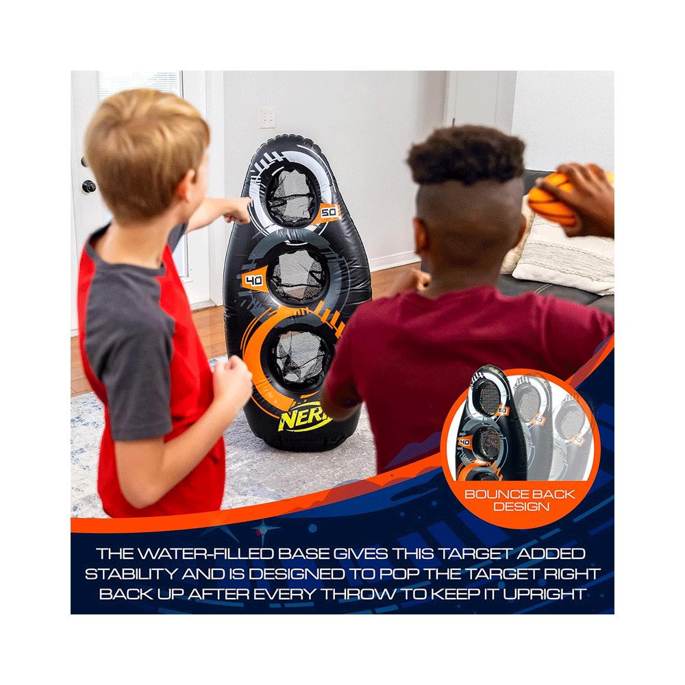 Nerf Proshot Inflatable Football Target With Mini Foam Nerf Football - Multicolour