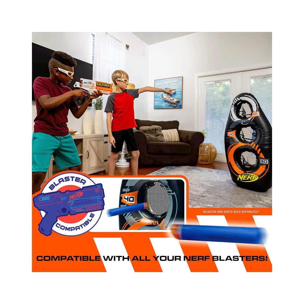 Nerf Proshot Inflatable Football Target With Mini Foam Nerf Football - Multicolour