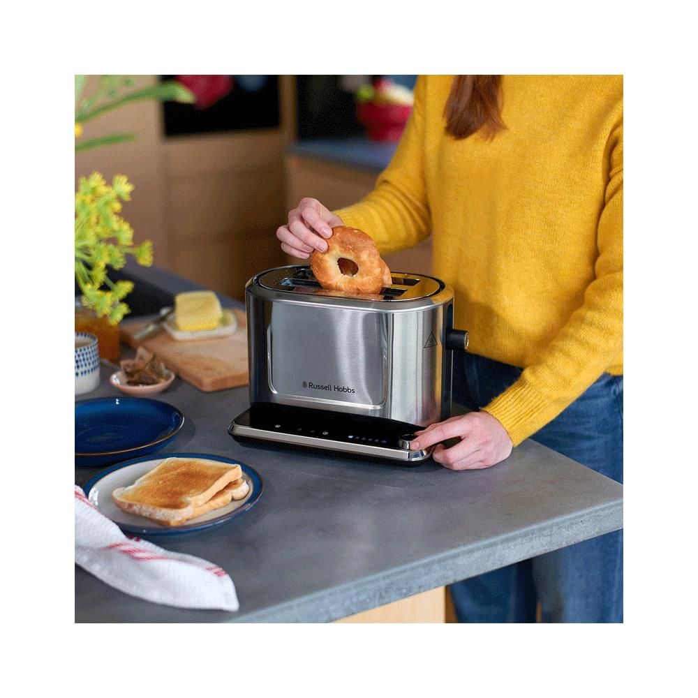 Russell Hobbs Attentiv 2 Slice Toaster Stainless Steel 1640W - Silver