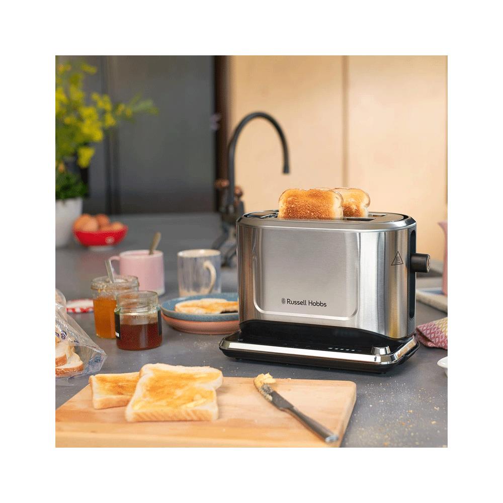 Russell Hobbs Attentiv 2 Slice Toaster Stainless Steel 1640W - Silver
