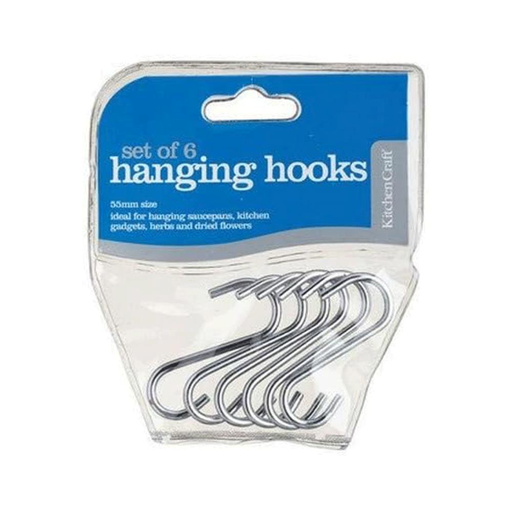 KitchenCraft S-Shaped Storage Hooks Small (8cm) Chrome Plated Metal Pack of 5 - Silver