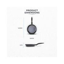 Tower Diamo 24cm Frying Pan With Black Diamond Ceramic Non-Stick Coating - Black