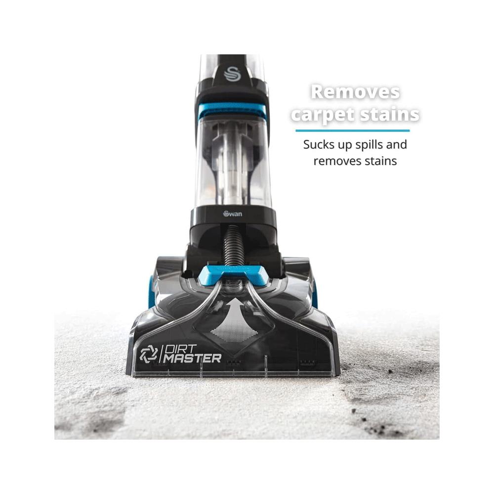 Swan Dirtmaster Pro Carpet Cleaner Pet Washers 700W 2.1 Litres Clean & 1.6 Litres Dirty Capacity - Black/Blue