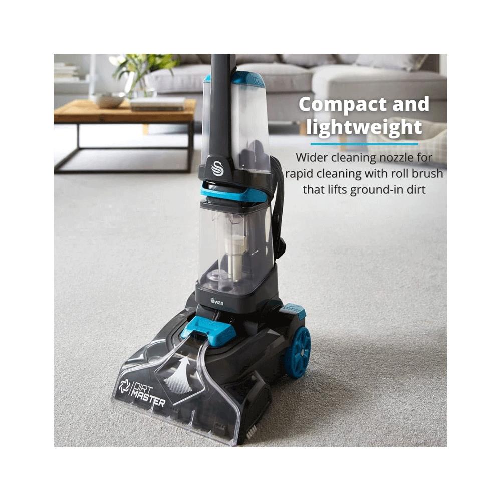 Swan Dirtmaster Pro Carpet Cleaner Pet Washers 700W 2.1 Litres Clean & 1.6 Litres Dirty Capacity - Black/Blue